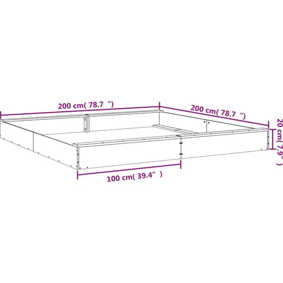 VidaXL Αμμοδόχος με Καθίσματα Τετράγωνη 200x200x20cm Ξύλινη - Φυσικό Χρώμα Ξύλου image 8