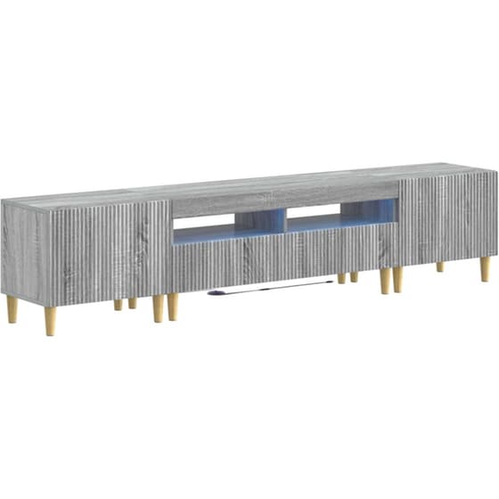 Έπιπλο Τηλεόρασης VidaXL ARNHEM με LED 3 τμχ 198 x 35 x 43 cm - Γκρι Sonoma image 0