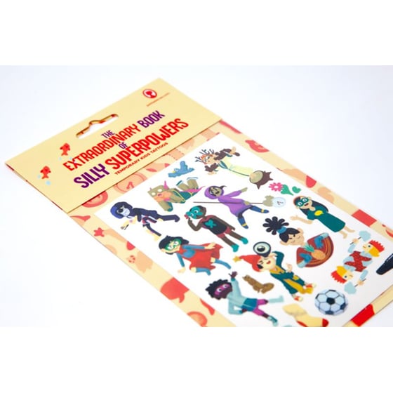 The extraordinary book of Silly Superpowers Temporary Tattoos for kids image 1