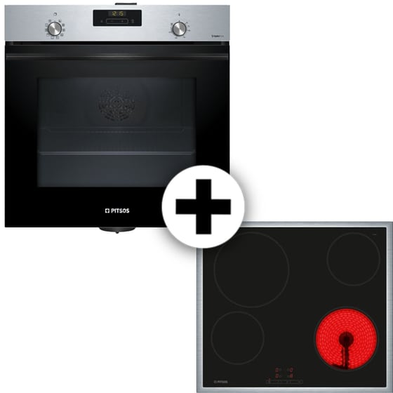 PITSOS PH21M40X3 & CRE645S06 71 Lt Inox  Εντοιχιζόμενος Σετ Φούρνος και Εστία image 0