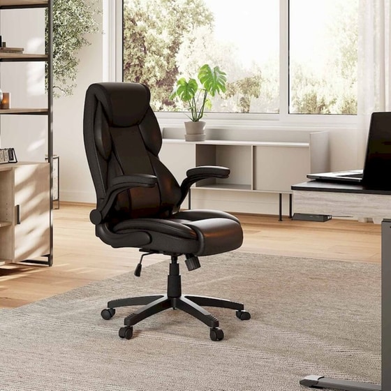 Καρέκλα Γραφείου Εργονομική Eureka Ergonomic ERK-OC11-B από Δερματίνη - Μαύρη image 6