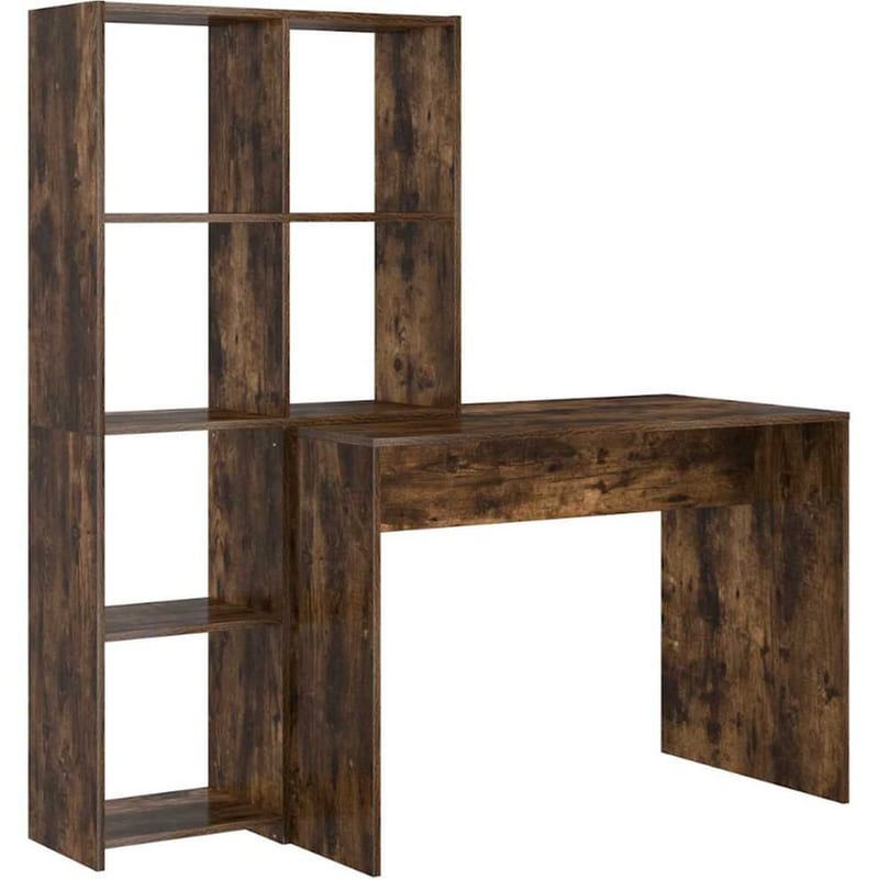 Γραφείο VidaXL από Επεξεργασμένο Ξύλο 138,5x55x143 cm - Καπνιστή Δρυς
