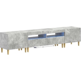 Έπιπλο Τηλεόρασης VidaXL DELFT με LED 3 τμχ 198 x 35 x 43 cm - Γκρι Σκυροδέματος