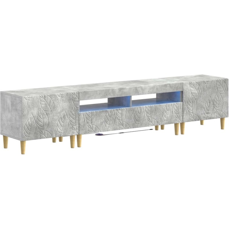 Έπιπλο Τηλεόρασης VidaXL DELFT με LED 3 τμχ 198 x 35 x 43 cm - Γκρι Σκυροδέματος