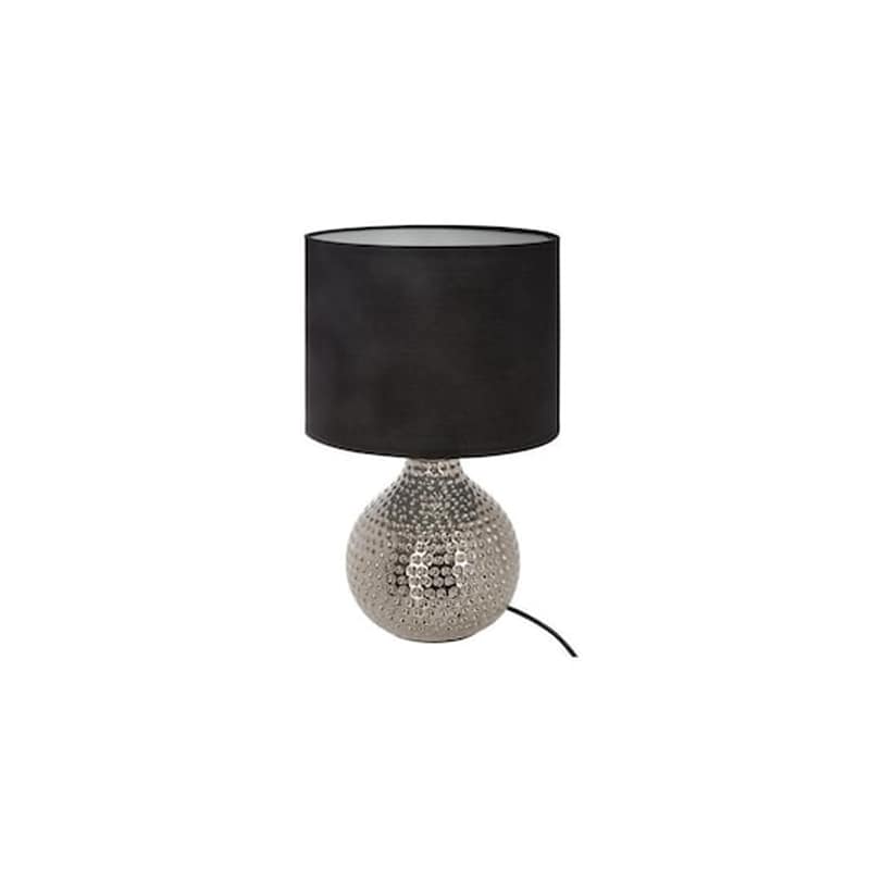 ARIA TRADE Φωτιστικό Πορτατίφ Με Κεραμική Βάση Και Υφασμάτινο Καπέλο, 24x38cm