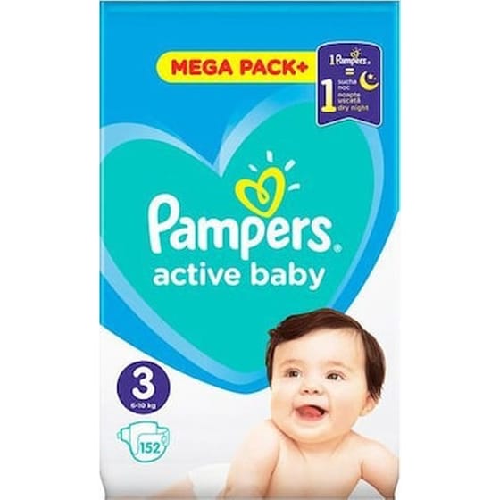 Pampers Active Baby Mega Pack No3 (6-10 kg) 152τεμ image 0