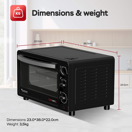 TURBOTRONIC TT-EV14 14 Lt Μαύρο Ηλεκτρικό Φουρνάκι image 12