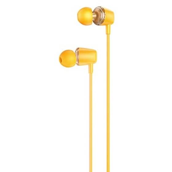 Hands Free Hoco M107 Discoverer Universal Earphones 3.5mm Κίτρινο 1.2m image 1