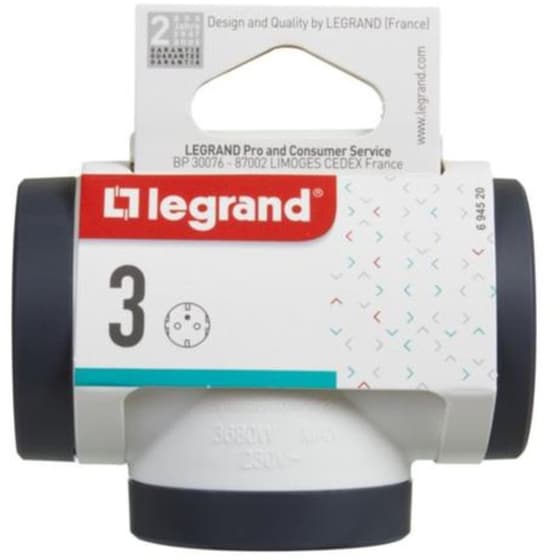 Πολύπριζο Legrand Surgearrest 3 Θέσεων 3680W - Λευκό image 3