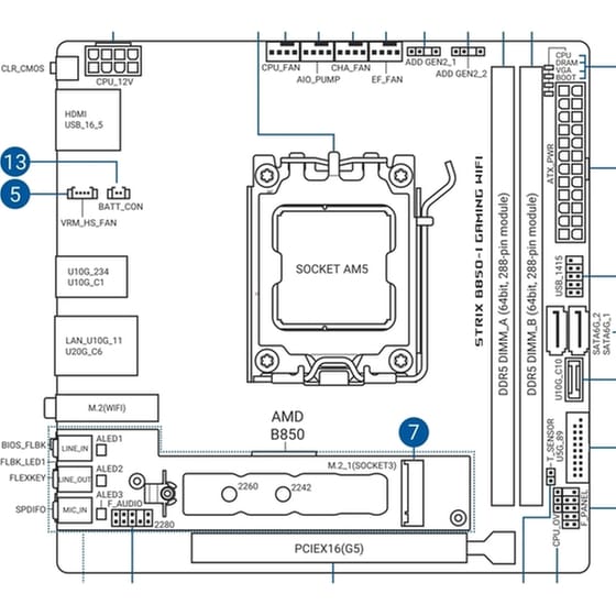 Asus ROG STRIX B850-I GAMING WIFI Motherboard Mini ITX με AMD AM5 Socket 90MB1K30-M0EAY0 image 8