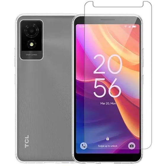 Θήκη + Προστατευτικό οθόνης TCL 501 - Vivid Set TPU Case + Tempered Glass - Transparent image 0