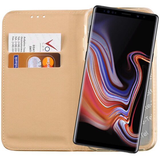 Θήκη Samsung Galaxy Note 9 - Volte-tel Pocket Magnet Book Stand - Gold image 1