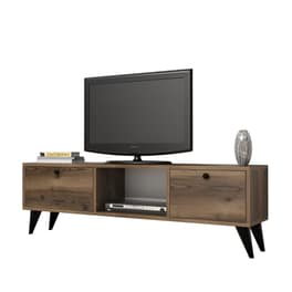 Έπιπλο Τηλεόρασης Fermo από Μοριοσανίδα 138x29.5x42.6cm - Καρυδί/Μαύρο