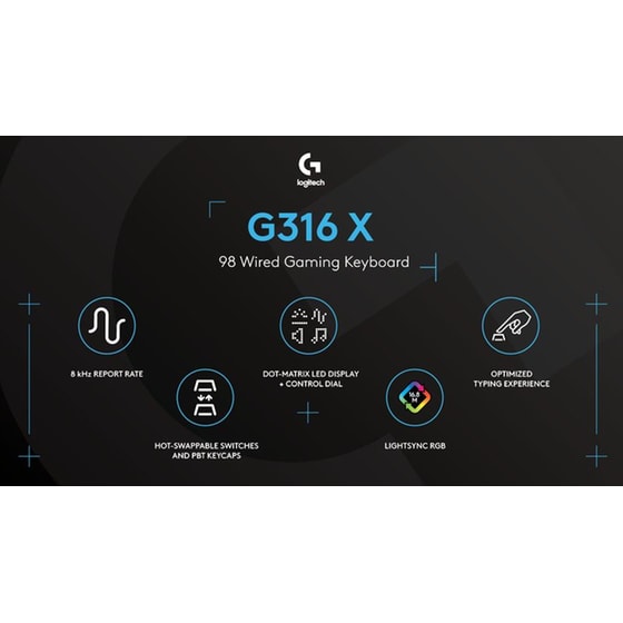 Logitech G G316 X  Gaming Μηχανικό Ενσύρματο Πληκτρολόγιο Full Size με RGB (US) image 18