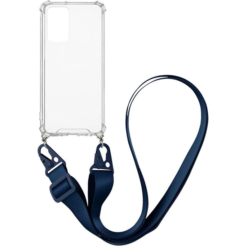 Θήκη Xiaomi Poco M4 Pro 5G/Redmi Note 11s 5G - Sonique Armor Σιλικόνη Με Strap Μπλε Σκούρο - Clear