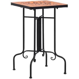 Τραπέζι Εξωτερικού Χώρου Βοηθητικό VidaXL από Σίδηρο 35x35x56 cm - Τερακότα/Μαύρο