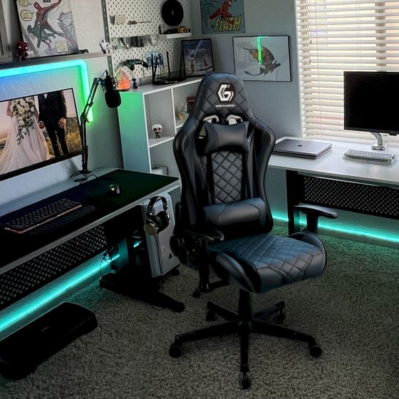 Gaming Καρέκλα Gembird GC-03-BL από Τεχνητό Δέρμα - Μαύρη image 2