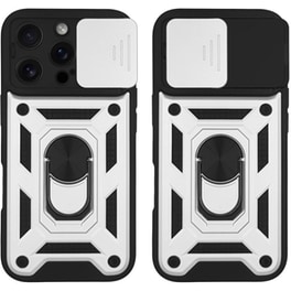 Θήκη Apple iPhone 16 Pro - Sonique Ring Armor CamPro - Ασημί