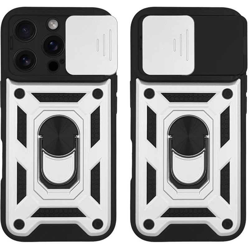Θήκη Ring Armor Campro Sonique Για Apple Iphone 16 Pro Ασημί