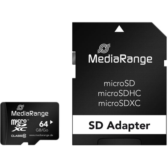 MediaRange MR955 microSDXC 64GB Class 10 A1 με αντάπτορα image 0