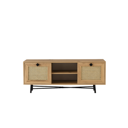 Έπιπλο Τηλεόρασης Frosinone Μελαμίνη 140x40x60cm - Μαύρο/Καφέ