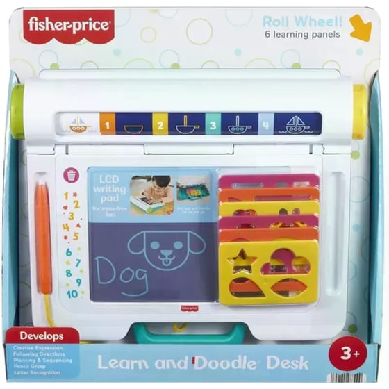 Γραφείο Μαθαίνω & Ζωγραφίζω Fisher-Price Tablet with LCD Screen for Kids image 2