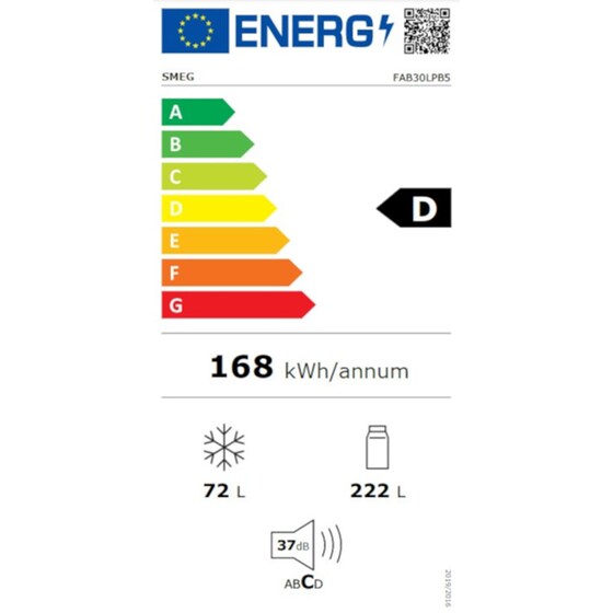 SMEG FAB30LPB5 294 Lt Σιελ Δίπορτο Ψυγείο image 8