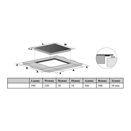 DAVOLINE IND FLEXI-1 7204 59 cm Μαύρο Εστία Επαγωγική Αυτόνομη image 3