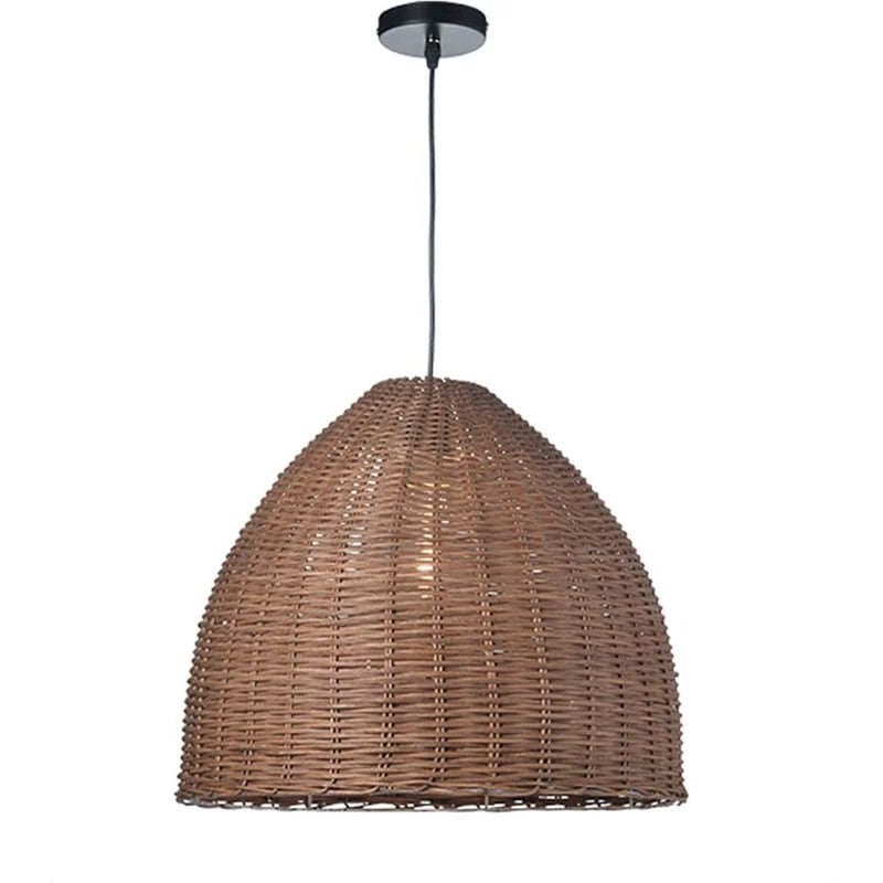 Φωτιστικό Οροφής Μονόφωτο Aca Oia Ml1013012b Ψάθινο - Καφέ