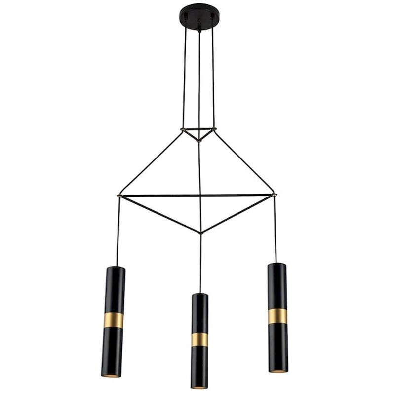 Φωτιστικό Οροφής Τρίφωτο Aca Da Vinci Hm853p56bk Μεταλλικό - Μαύρο/Χρυσό