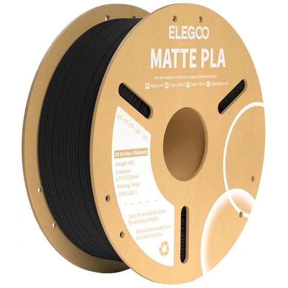 Elegoo Νήμα 3D Εκτυπωτή PLA Matte 1 kg 1.75mm - Black image 0