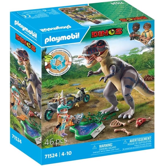 PLAYMOBIL® Dino Rise T-Rex και εξερευνητής με μοτοσικλέτα (71524) image 0