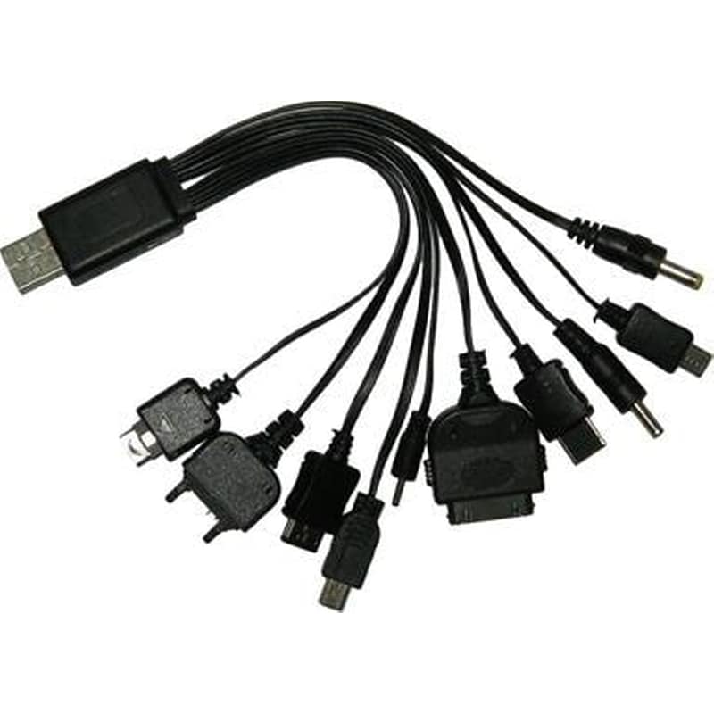 VOLTE-TEL Σετ Καλωδίων Volte-Tel Usb Με 10 connectors 2.1A - Black