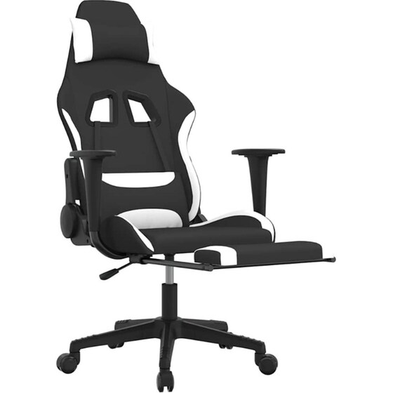 Καρέκλα Gaming VIDAXL 345508 με Υποπόδιο - Μαύρο image 4