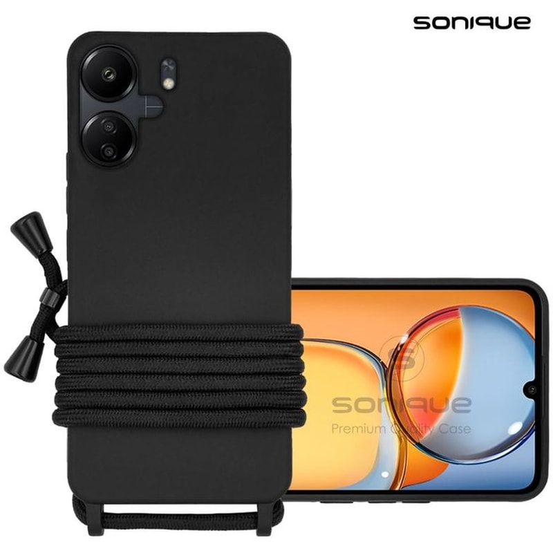 Θήκη Xiaomi Redmi 13C 4G - Sonique Με Κορδόνι Carryhang - Μαύρο SONIQUE