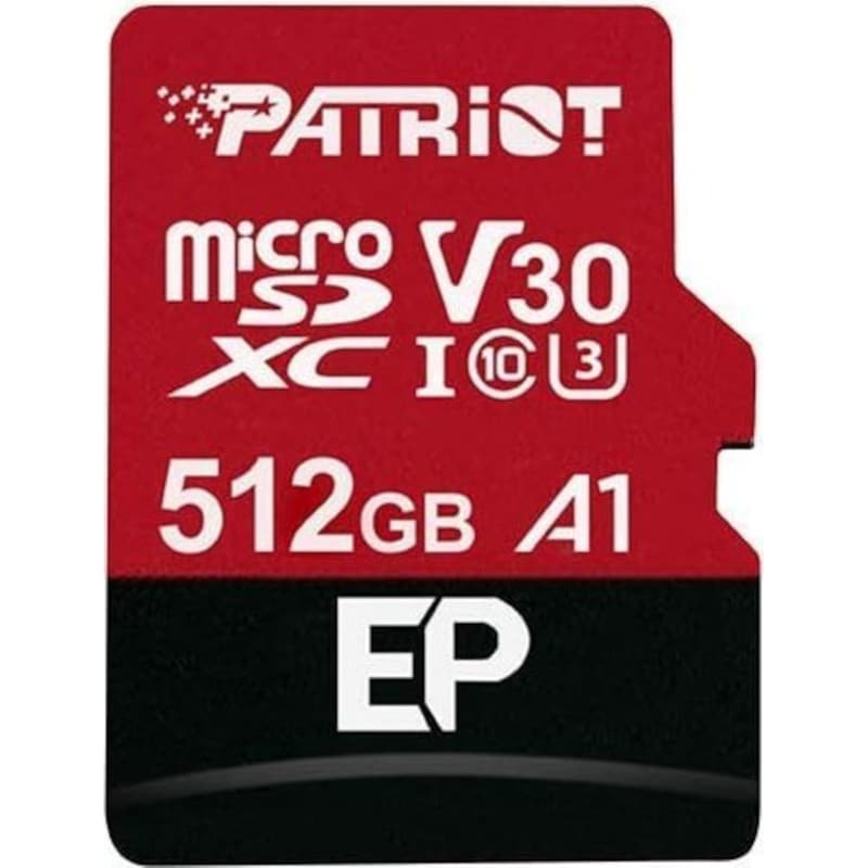 PATRIOT Patriot EP microSDXC 512GB Class 10 U3 V30 A1 UHS-I με αντάπτορα