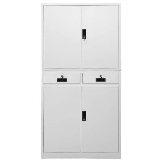 Ντουλάπα Γραφείου VidaXL από Ατσάλι 90x40x180 cm - Ανοιχτό Γκρι image 1
