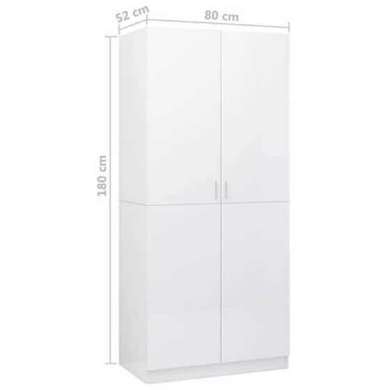 Ντουλάπα Vidaxl από Μοριοσανίδα 80x52x180cm - Λευκό image 4