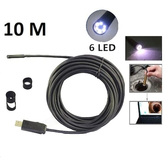 Usb Ενδοσκοπική Αδιάβροχη Κάμερα 10m Με Φωτισμό 6x Led image 0
