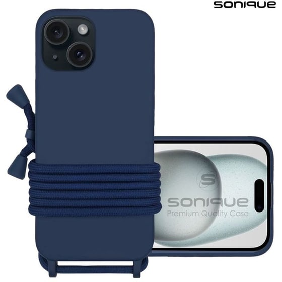 Θήκη  Apple iPhone 15 - Sonique Με Κορδόνι Carryhang - Μπλε image 0