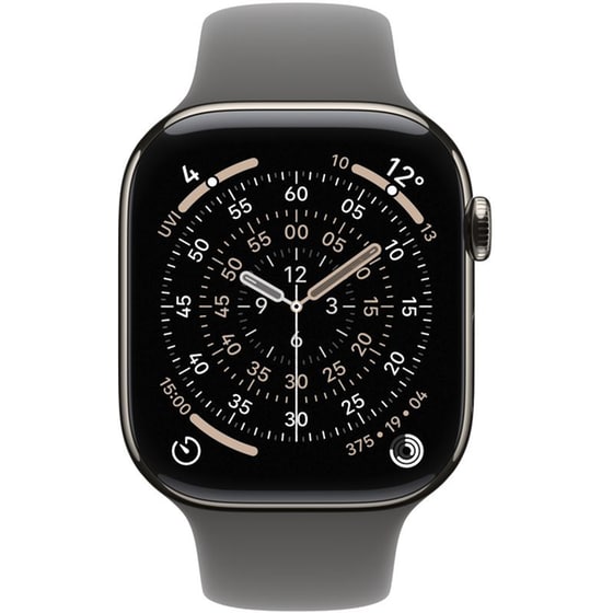 Apple Watch Series 11 GPS + Cellular 46mm Natural Titanium Case with Stone Grey Sport Band - S/M image 1