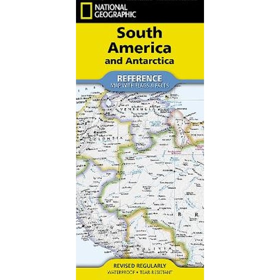 National Geographic South America and Antarctica Map (Folded with Flags and Facts) image 0