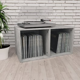 Vidaxl Έπιπλο Δίσκων Βινυλίου Γκρι Σκυροδέμ. 71x34x36 Εκ. Μοριοσανίδα