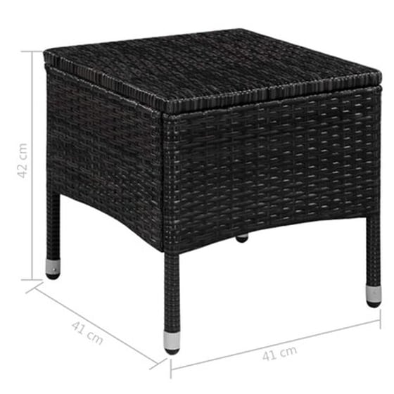 Σετ Επίπλων Vidaxl 3 Τμχ Μαύρο Από Συνθετικό Ρατάν image 4