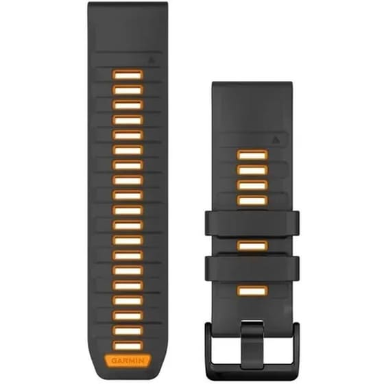 Λουράκι Garmin QuickFit 26 Silicone Band για Garmin QuickFit 26mm - Graphite with Spark Orange image 0