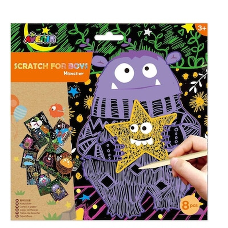 Arts And Crafts Χειροτεχνίες Avenir – Σκράτς Scratch Monster 60119