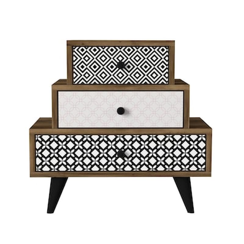 ESMARKET Κομοδίνο Esmarket Από Μελαμίνη 60x30x57 cm - Πολύχρωμο