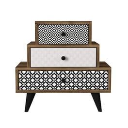 Κομοδίνο Esmarket Από Μελαμίνη 60x30x57 cm - Πολύχρωμο