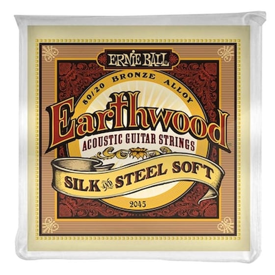Σετ 6 Χορδές Ακουστικής Κιθάρας Ernie Ball 2045 Earthwood Silk - Steel Bronze 011 - 052 image 1