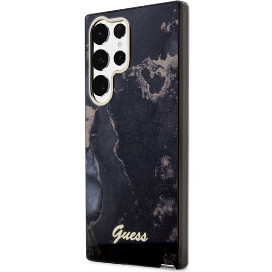 Θήκη Samsung Galaxy S23 Ultra S918 - Guess 4g Logo Collection Hardcase Golden Marble Collection - Μαύρο image 7